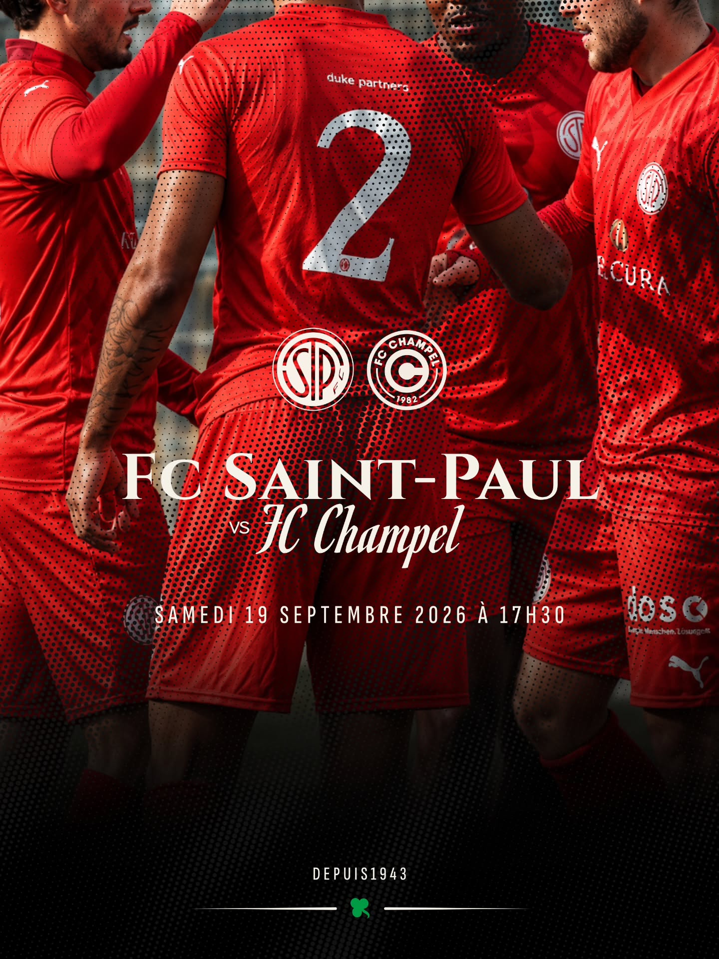 Affiche du match FC Saint-Paul contre FC Champel du 19 septembre 2026